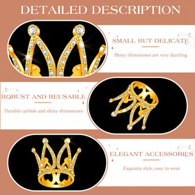 Yulejo crown cake topper gold glitter finish boosts festive dessert appeal.