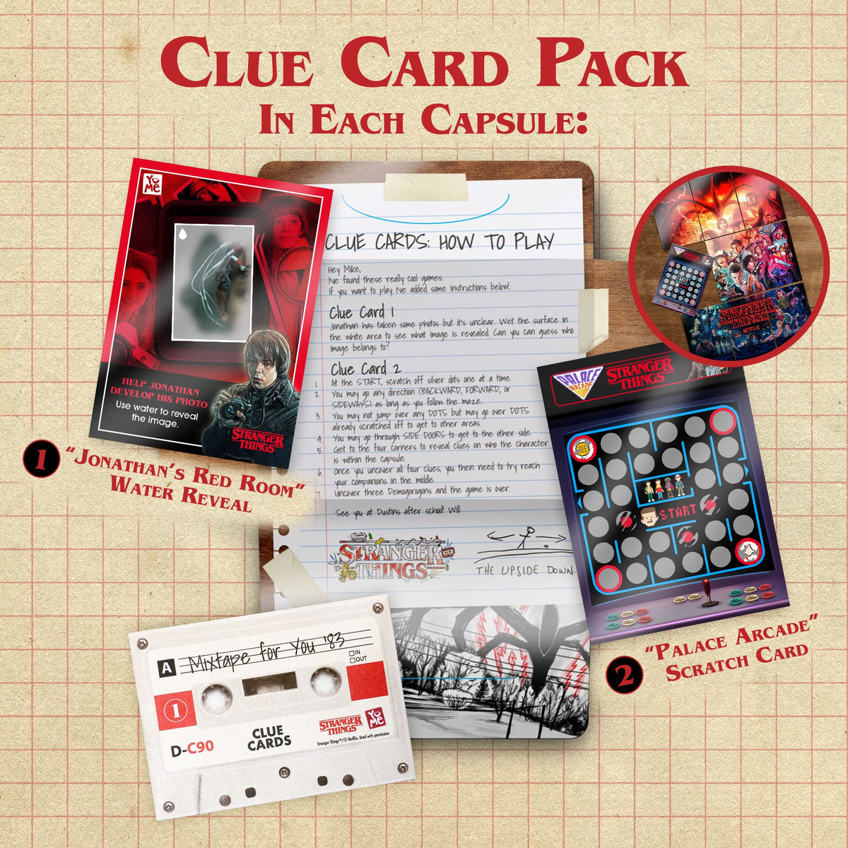YuMe Stranger Things accessories and card art for display and gifting