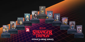 YuMe Stranger Things clue cards beside capsule pack for collectible storytelling