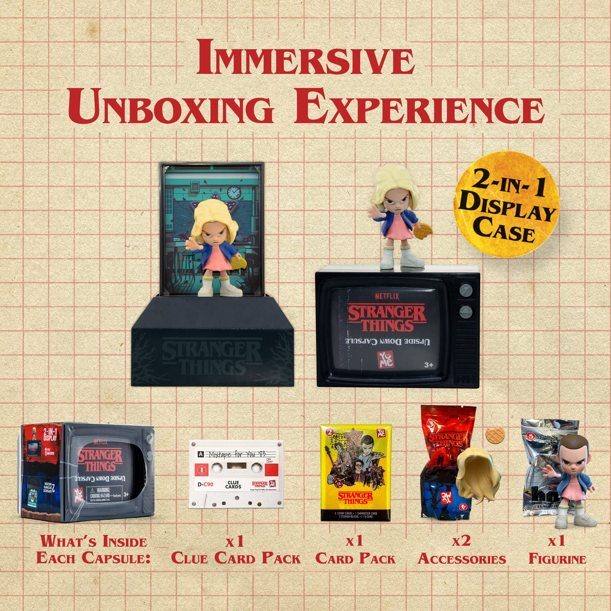 YuMe Stranger Things display stand features a figure from Upside Down capsule