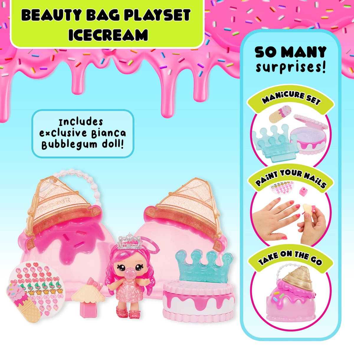 Mini cupcake vanity and play world for imaginative grooming play
