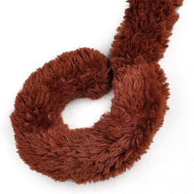 YunNasi 43-inch monkey plush texture close-up shows soft fibers.