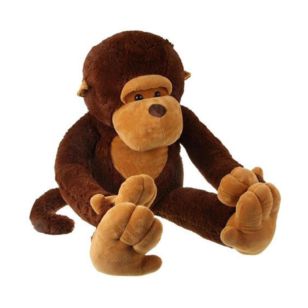 YunNasi large stuffed monkey front view enhances cozy hugs and room charm.