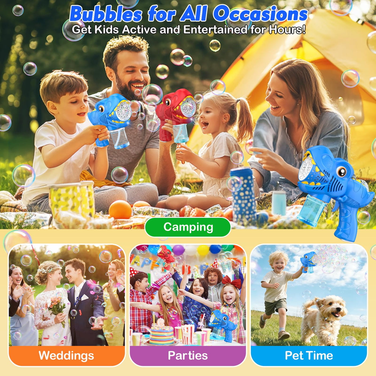 Yunaking bubble gun rechargeable-1800mah eliminates disposable batteries