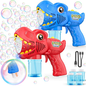 Yunaking bubble machine gun two-pack for kids' outdoor play
