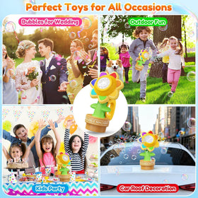 Yunaking Bubble Machine Wands suitable for 3+ age kids during outdoor play.