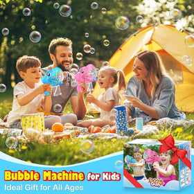 Yunaking Dinosaur Bubble Gun leak-proof shell reduces mess.
