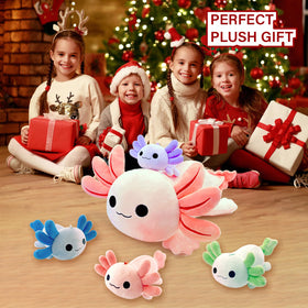 YUNCOL Axolotl baby pink plush, cute accessory with lanyard options.