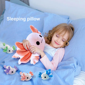 YUNCOL Axolotl baby purple plush, adds charm to bedtime routines.