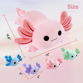 YUNCOL Axolotl plush lanyards in multiple colors, versatile bag decor.