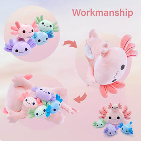 YUNCOL Axolotl Mommy pink body plush, a lovable centerpiece for kids.