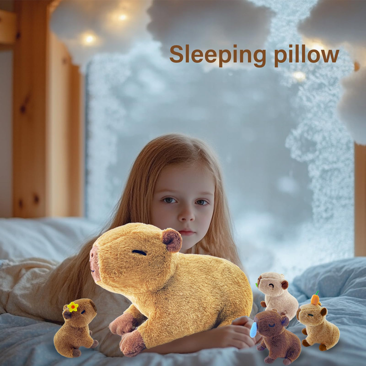 YUNCOL Capybara mommy plush, 13.5 inches tall, offering cuddly comfort