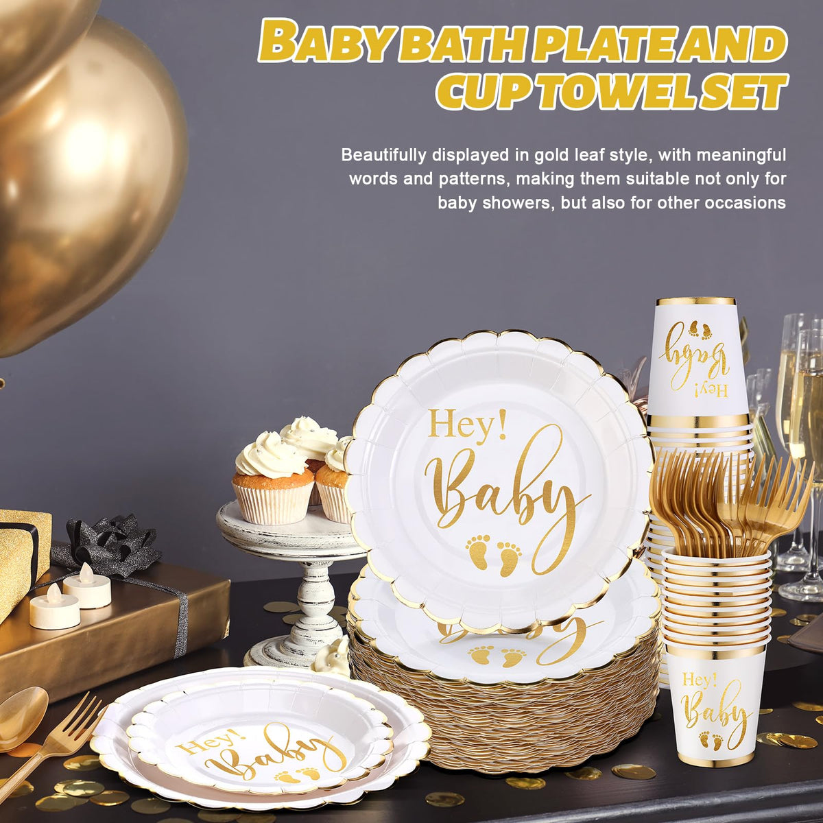 Yungyan gold foil design, versatile dinnerware for various celebrations.