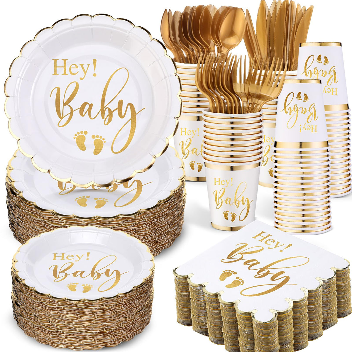 Yungyan baby shower plates 7inch, sturdy for easy servings at gatherings.