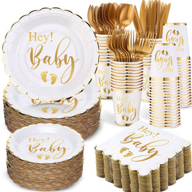Yungyan baby shower plates 7inch, sturdy for easy servings at gatherings.