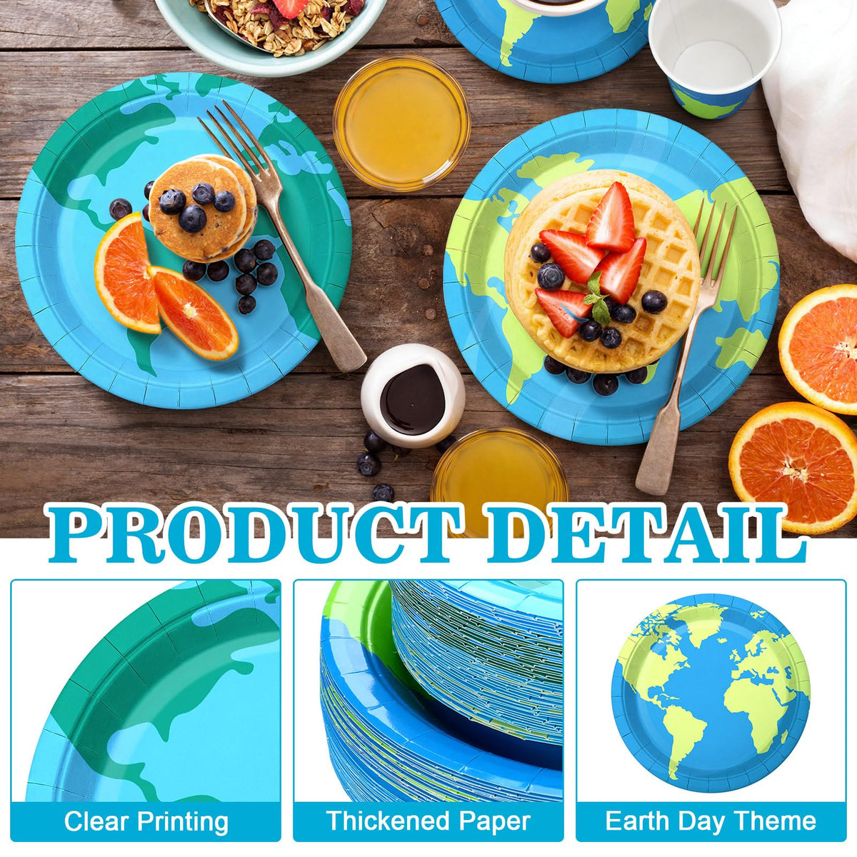 Yungyan Earth Day cups with world map pattern for travel-themed events.
