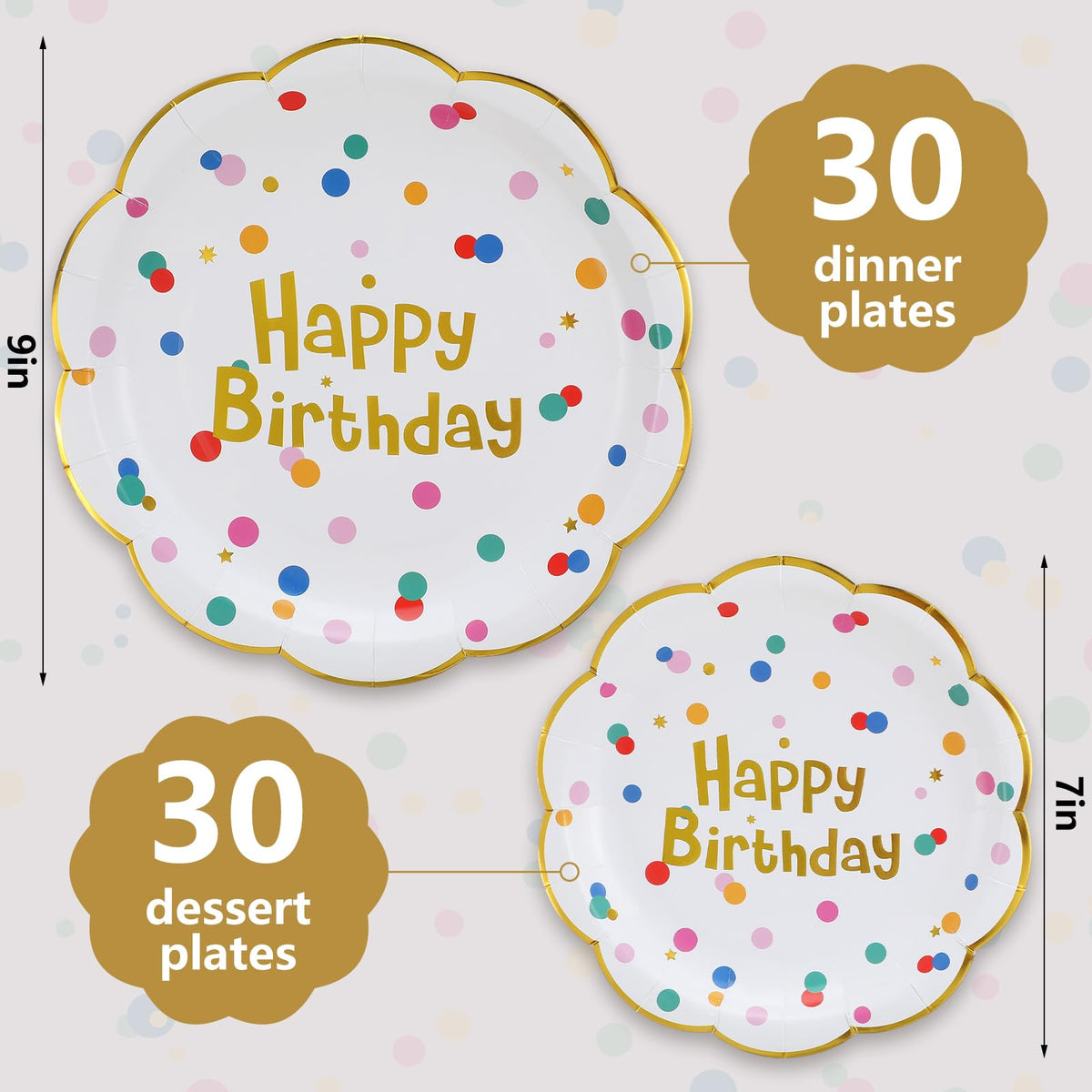 Yungyan colorful polka dot plates ideal for easy party setup.