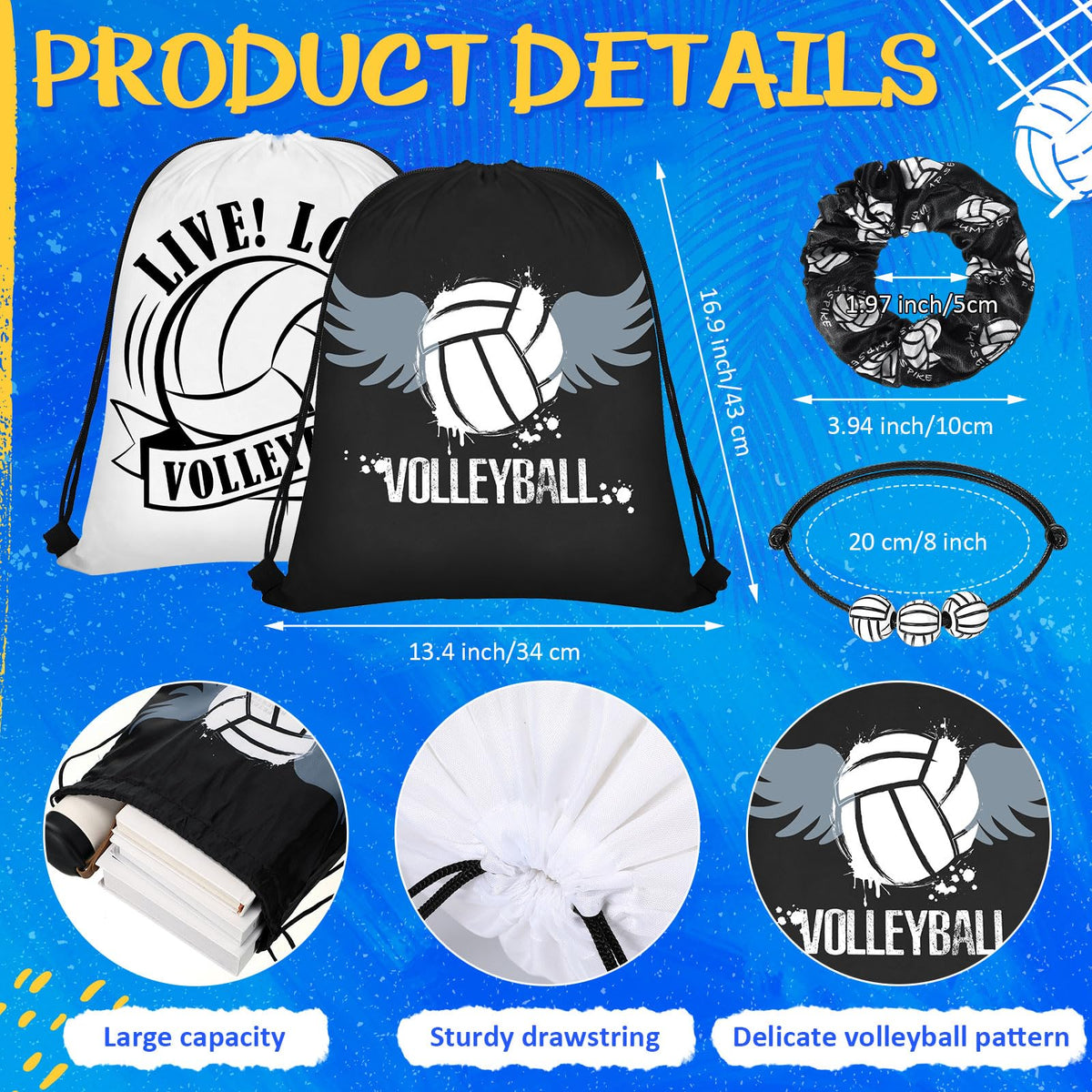 Yungyan volleyball hair ties in multicolor polyester for gym or party use