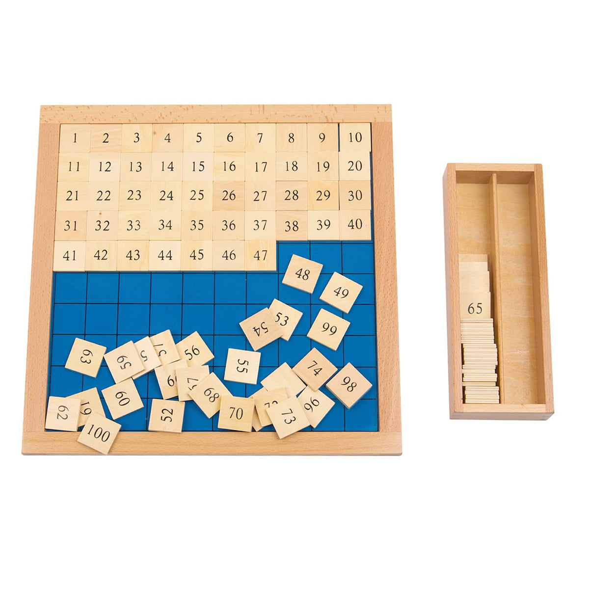 YunHe XinQiao hundred board on blue surface for counting practice