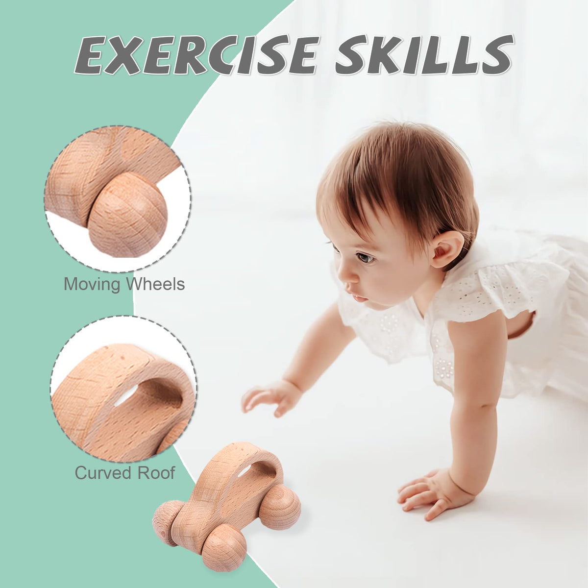 YunHe XinQiao hedgehog wooden rattle toy offers bright visuals and sensory engagement.
