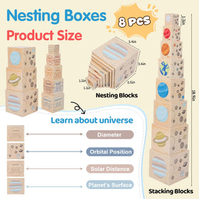 YunHe XinQiao nesting boxes side stack—compact storage and hands-on sorting play.