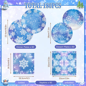 yunhuatdm winter snowflake dessert plates in blue-purple palette for quick servings