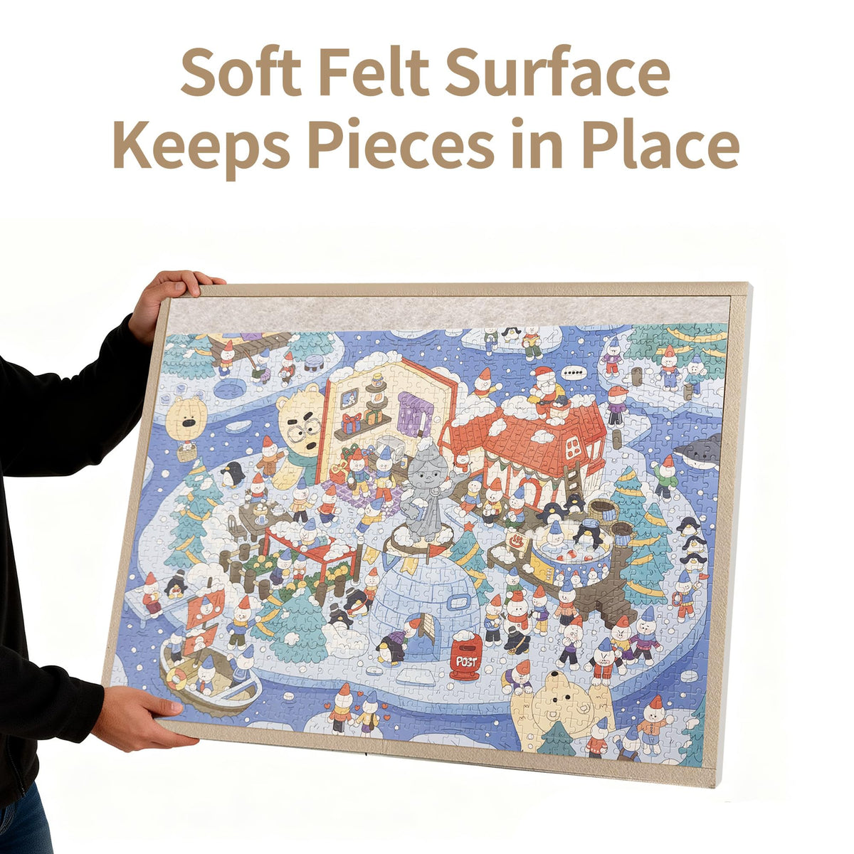 Yunihome puzzle board elevated edges prevent pieces from sliding
