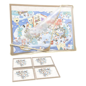 Yunihome puzzle board with four sorting trays for organized 1000-piece assembly