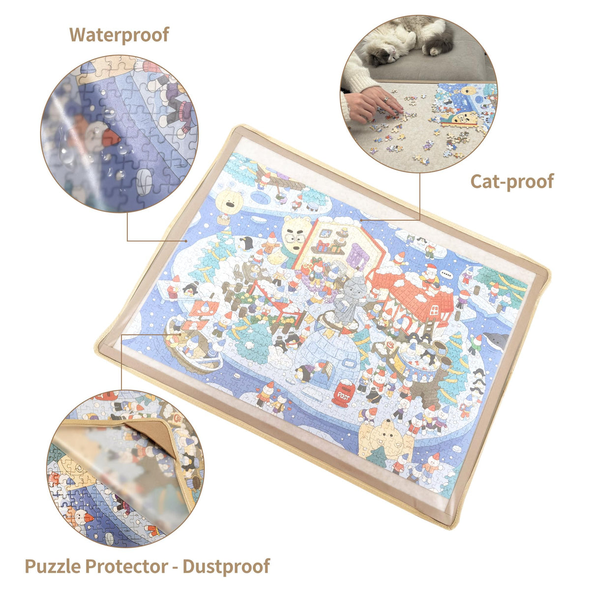 Yunihome puzzle board protective cover keeps dust away during storage