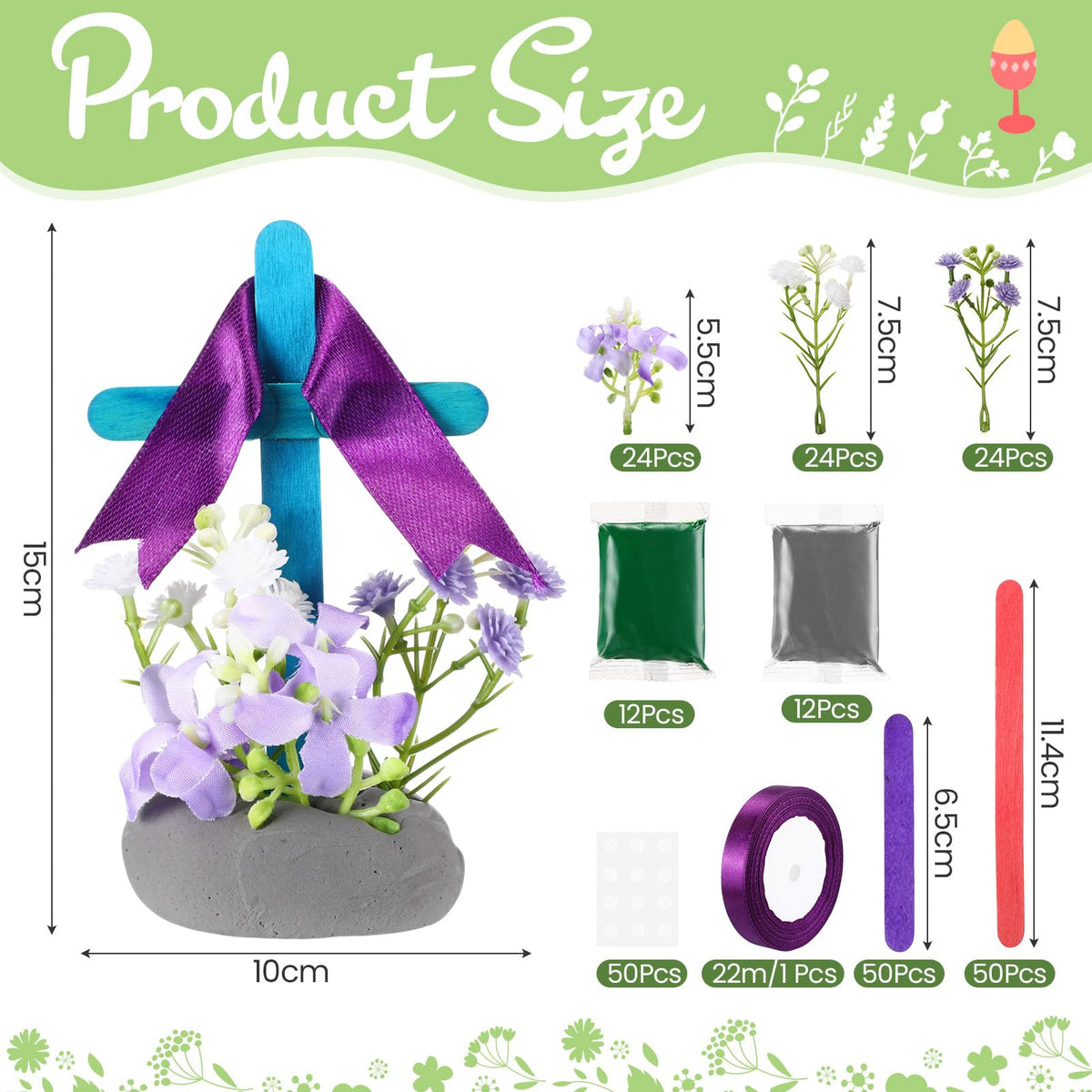 Yunlly air-dry clay base creates a stable stone or grass look.