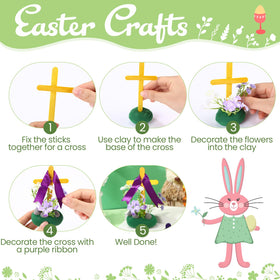 Yunlly artificial flowers add color beside the cross decoration.