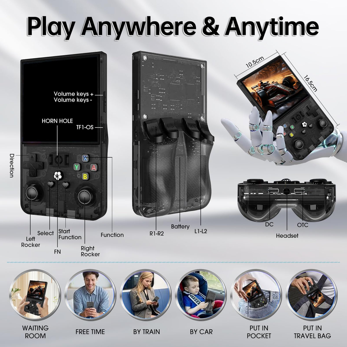 YunLone R36MAX 4000mAh battery enables hours of portable play