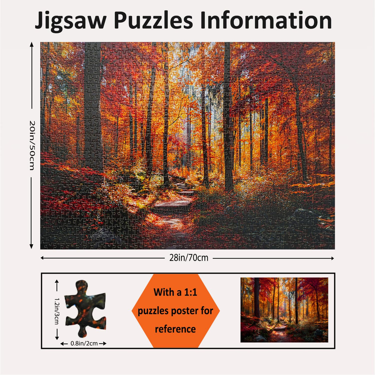 Yunlus matte finish landscape artwork on puzzle evokes serene forest mood.