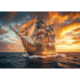 Yunlus sailboat puzzle art showcases a vivid marina scene for immersive puzzling.