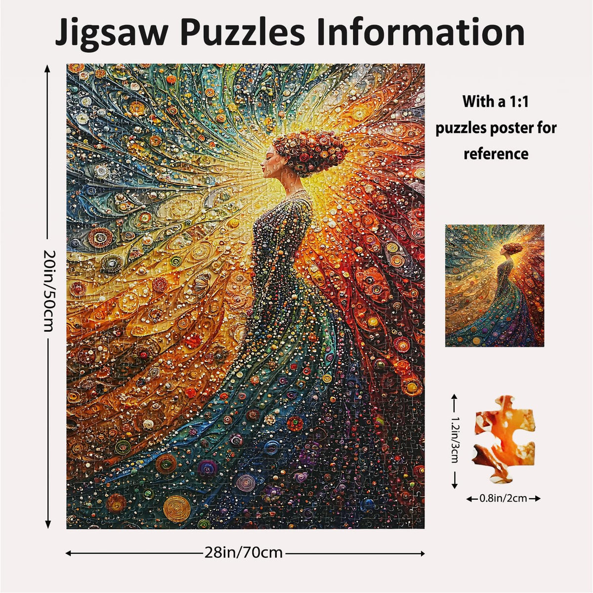 Yunlus Woman in Meditation assembled 1000pc puzzle shows vibrant colors and serenity