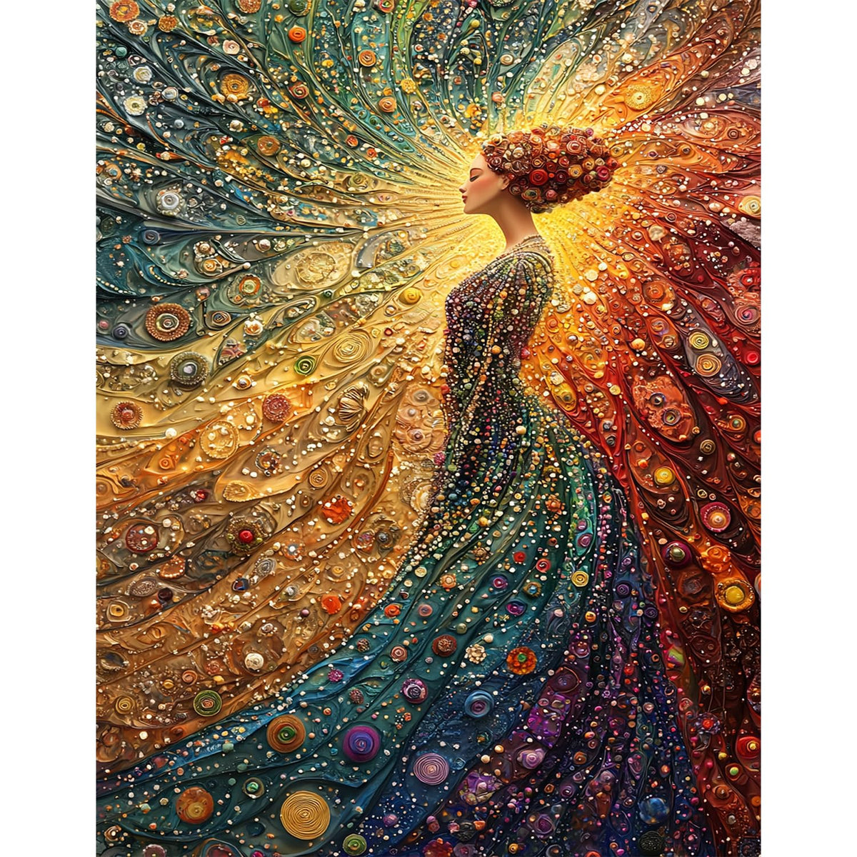Yunlus 1000pc puzzle box front featuring The Woman in Meditation for a calming session