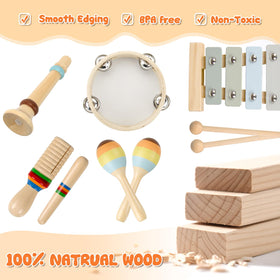 YUNLX wooden rattle introduces gentle sounds and grasping practice
