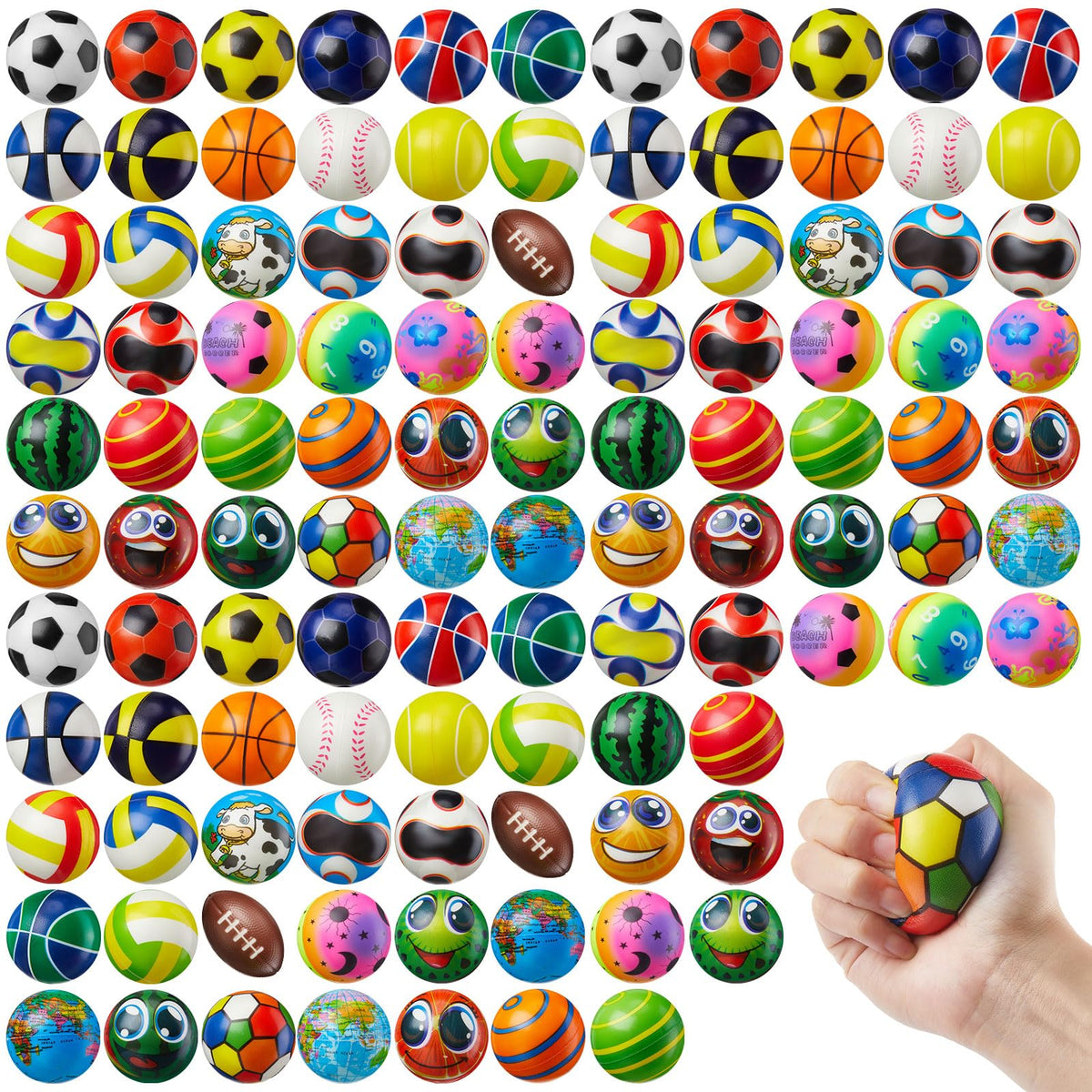 Yunsailing 108-pack mini stress balls collection for variety and stress relief