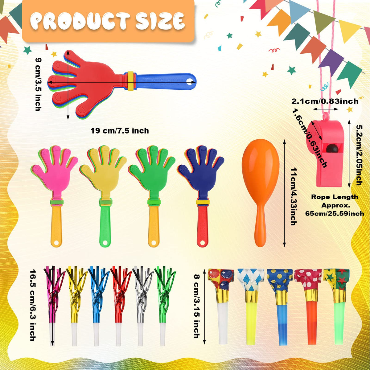 Yunsailing hand clappers in-pack design with easy grip for cheering at events.