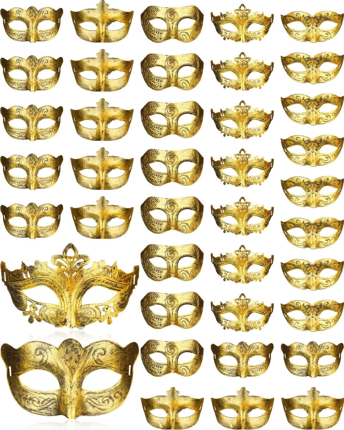 Yunsailing gold masquerade mask style 1 for classic party elegance and secure fit.