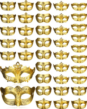 Yunsailing gold masquerade mask style 1 for classic party elegance and secure fit.