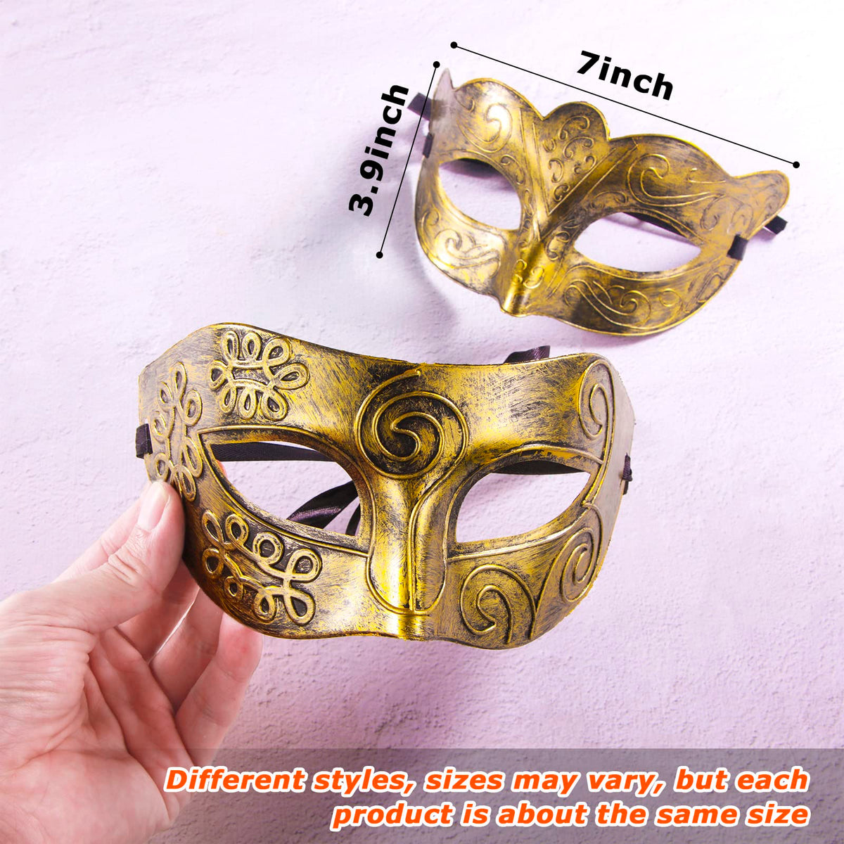 Yunsailing gold masquerade mask style 2 adds vintage drama for photos and performance.