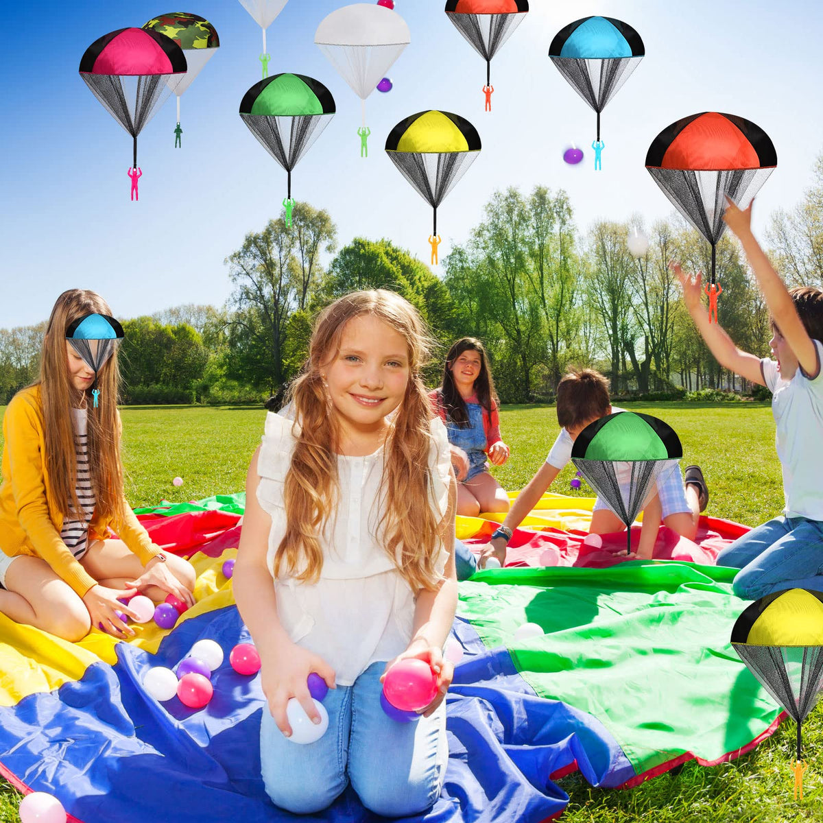 Yunsailing parachute toy camo army supports imaginative missions.