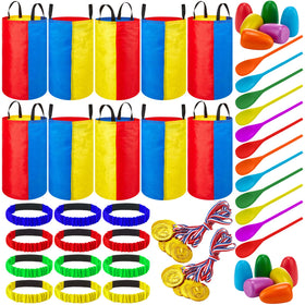 Yunsailing rainbow potato sack race bags for backyard fun