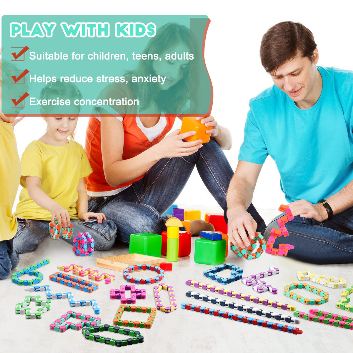 Yunsailing Sensory links twist and bend for creative play sessions.