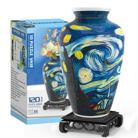 YunSheCSBS 3D puzzle vase with LED light adds ambient room glow