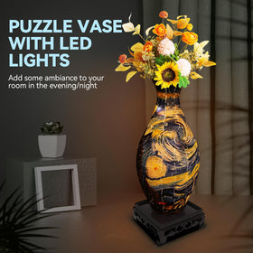 YunSheCSBS assembled puzzle vase shows the 160-piece design without glue.