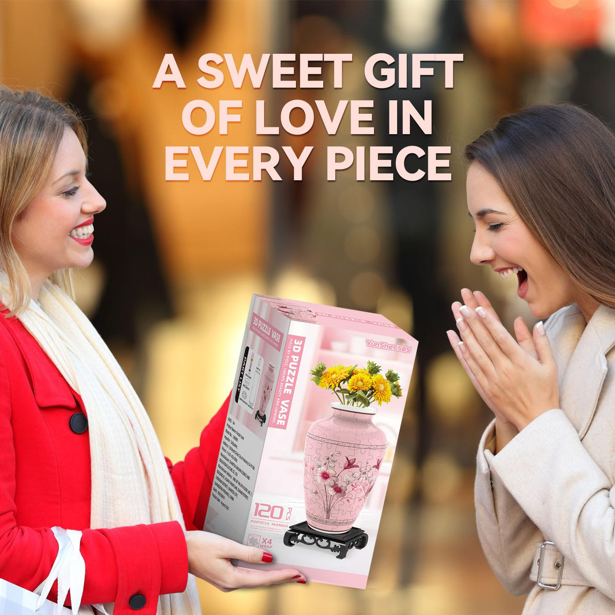 YunSheCSBS 3D puzzle vase as a thoughtful gift for moms and friends