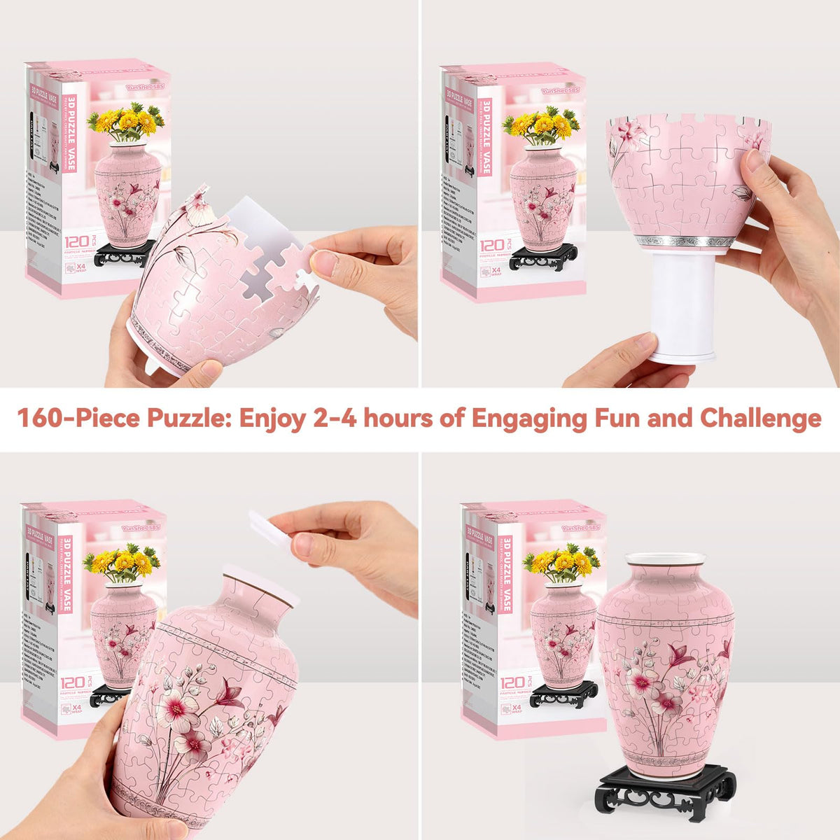 YunSheCSBS 3D puzzle vase removable water cup enables real or artificial arrangements
