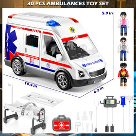 YunWings ambulance toy made from safe ABS material for durable play